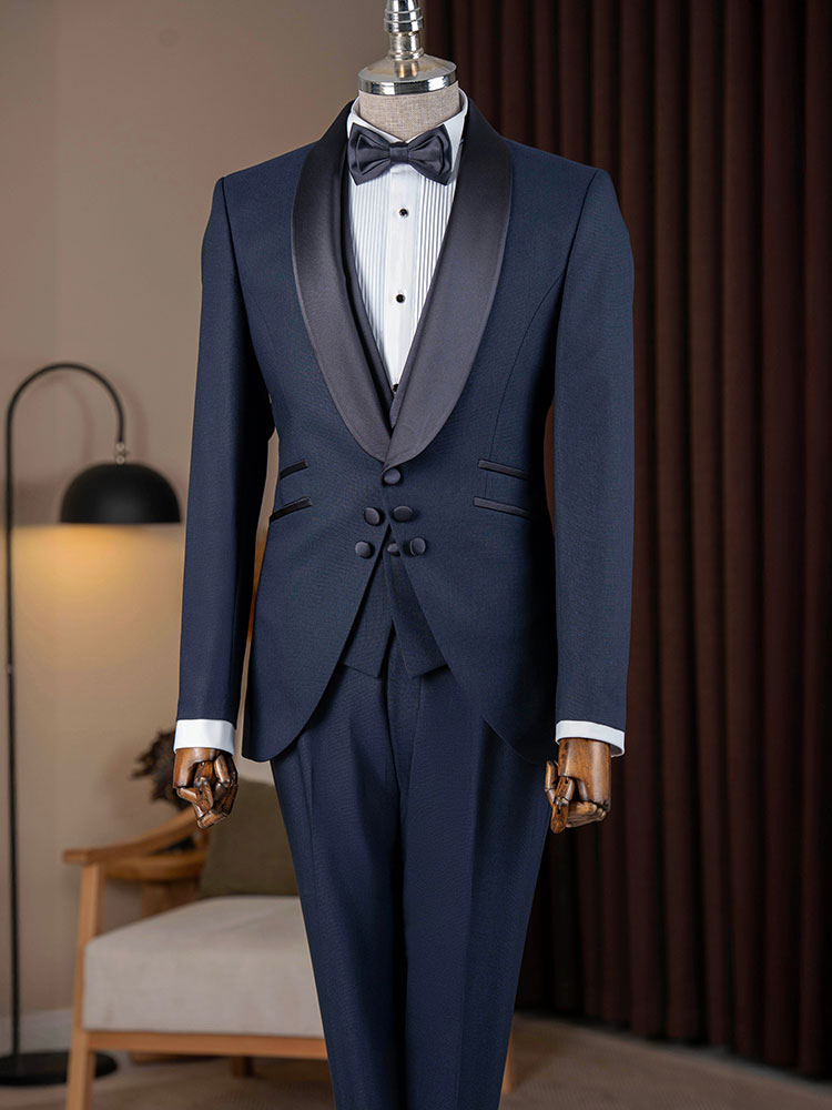 Three-button Shawl Lapel 3-piece Tuxedo
