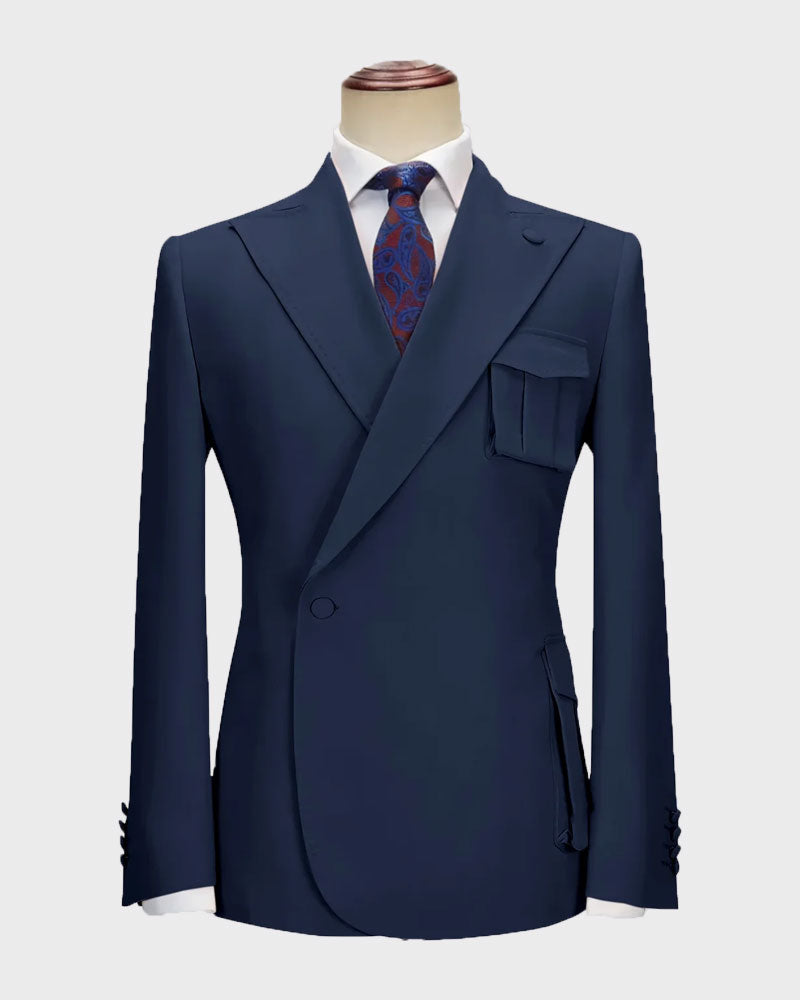 One-button Peak Lapel 2-piece Suit