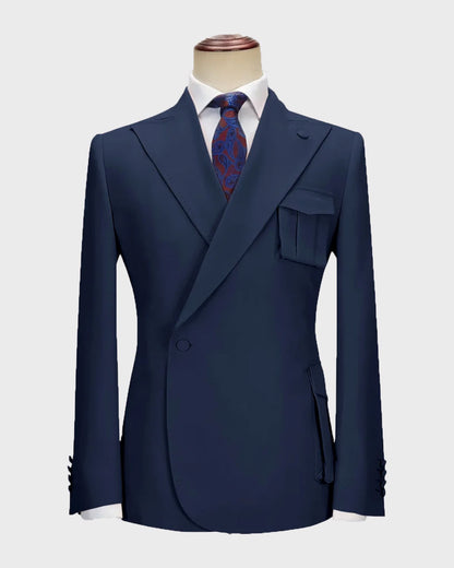 One-button Peak Lapel 2-piece Suit