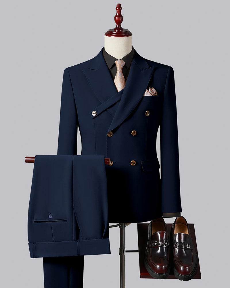 Double-breasted Peak Lapel 2-piece Suit