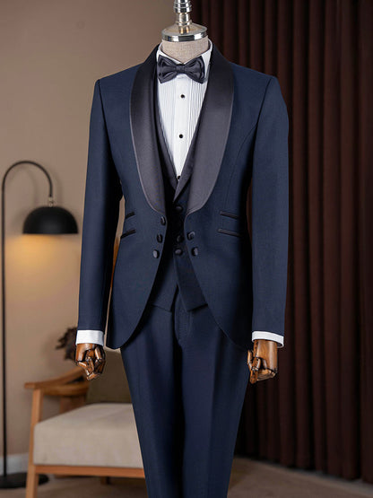 Three-button Shawl Lapel 3-piece Tuxedo
