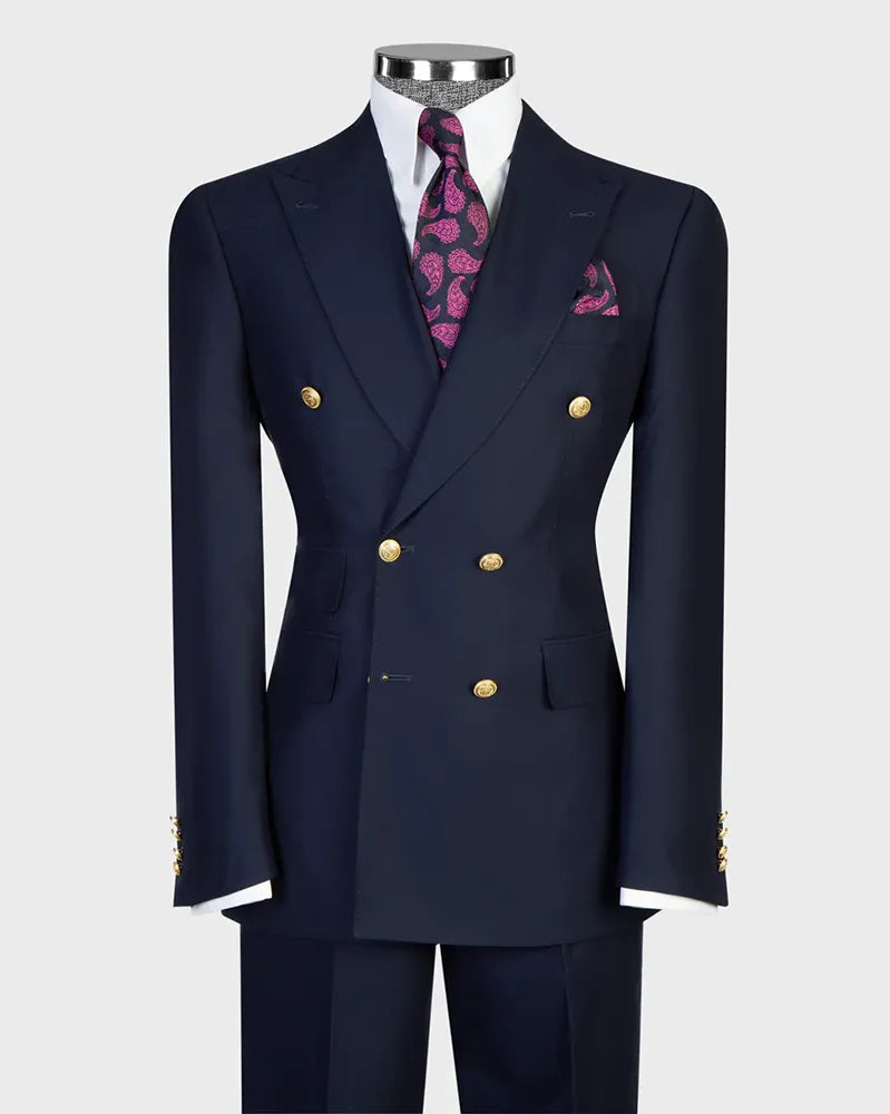 Double-breasted 2-piece Suit in Navy