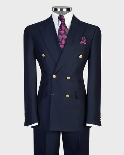 Double-breasted 2-piece Suit in Navy