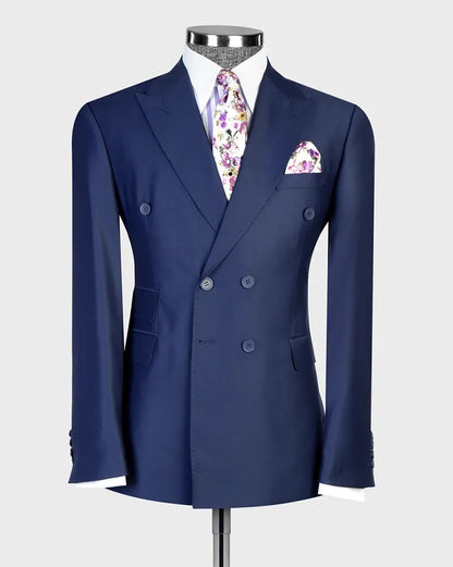 Double-breasted Peak Lapel 2-piece Suit