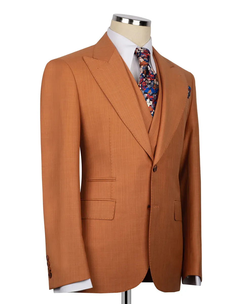 Men's Peak Lapel 3-piece Suit