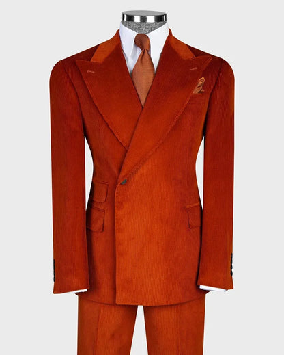 Corduroy One-button 2-piece Suit