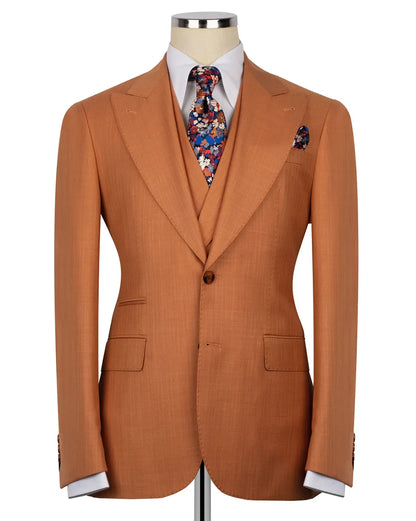 Men's Peak Lapel 3-piece Suit