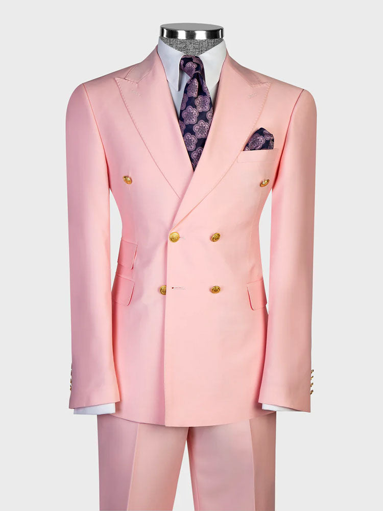 Double-breasted 2-piece Suit in Pink