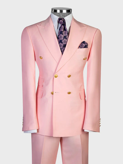Double-breasted 2-piece Suit in Pink