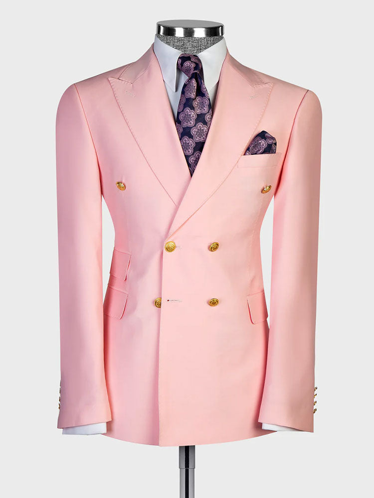Double-breasted 2-piece Suit in Pink