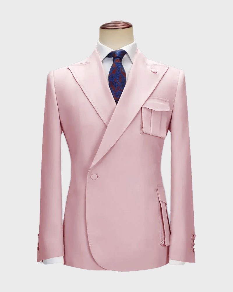 One-button Peak Lapel 2-piece Suit