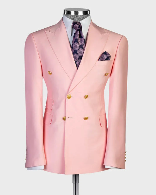 Double-breasted 2-piece Suit in Pink