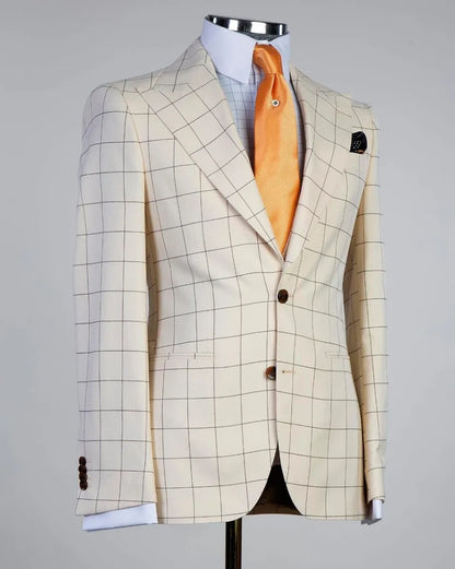 Plaid Peak Lapel 3-piece Suit