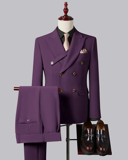 Double-breasted Peak Lapel 2-piece Suit