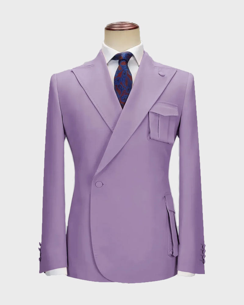 One-button Peak Lapel 2-piece Suit