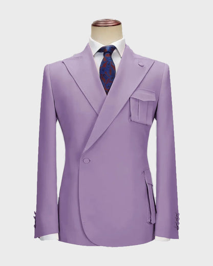 One-button Peak Lapel 2-piece Suit