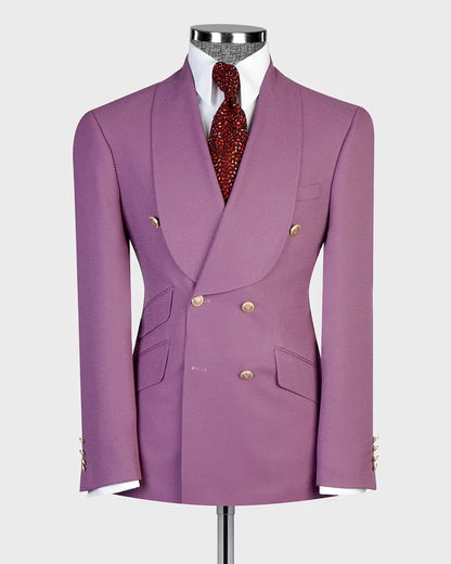 Double-breasted Shawl Lapel 2-piece Suit