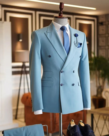 Double-breasted Peak Lapel 2-piece Suit