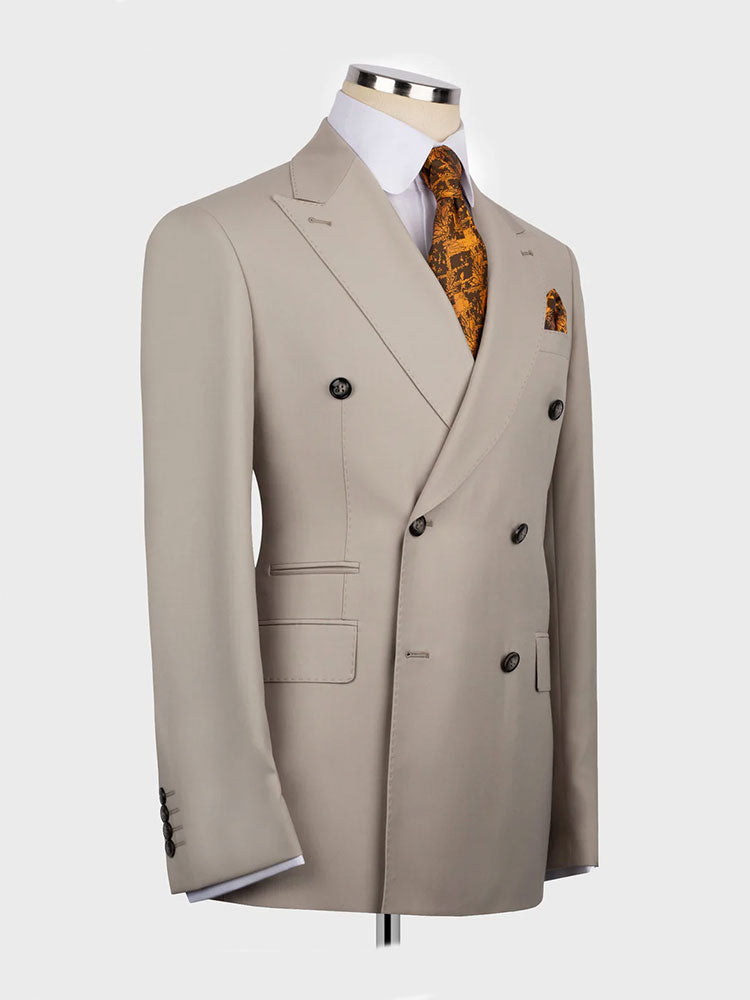 Peak Lapel Double-breasted 2-piece Suit