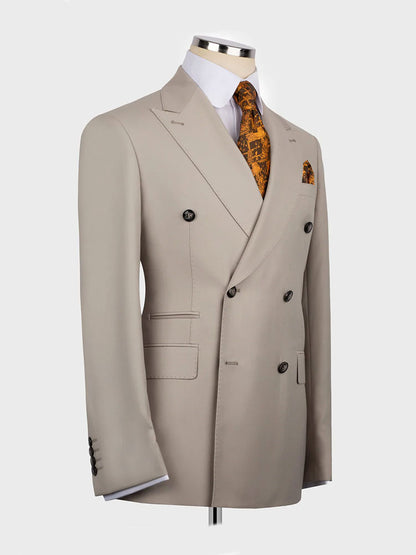 Peak Lapel Double-breasted 2-piece Suit