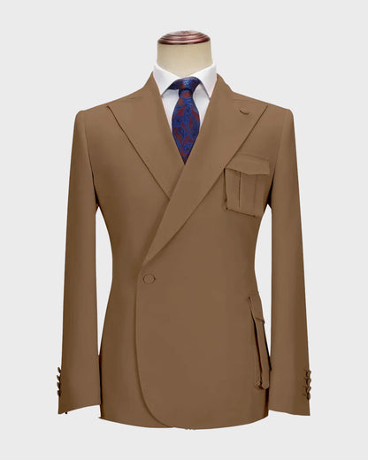 One-button Peak Lapel 2-piece Suit