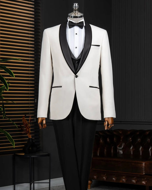 One-button Shawl Lapel 3-piece Blazer Tuxedo