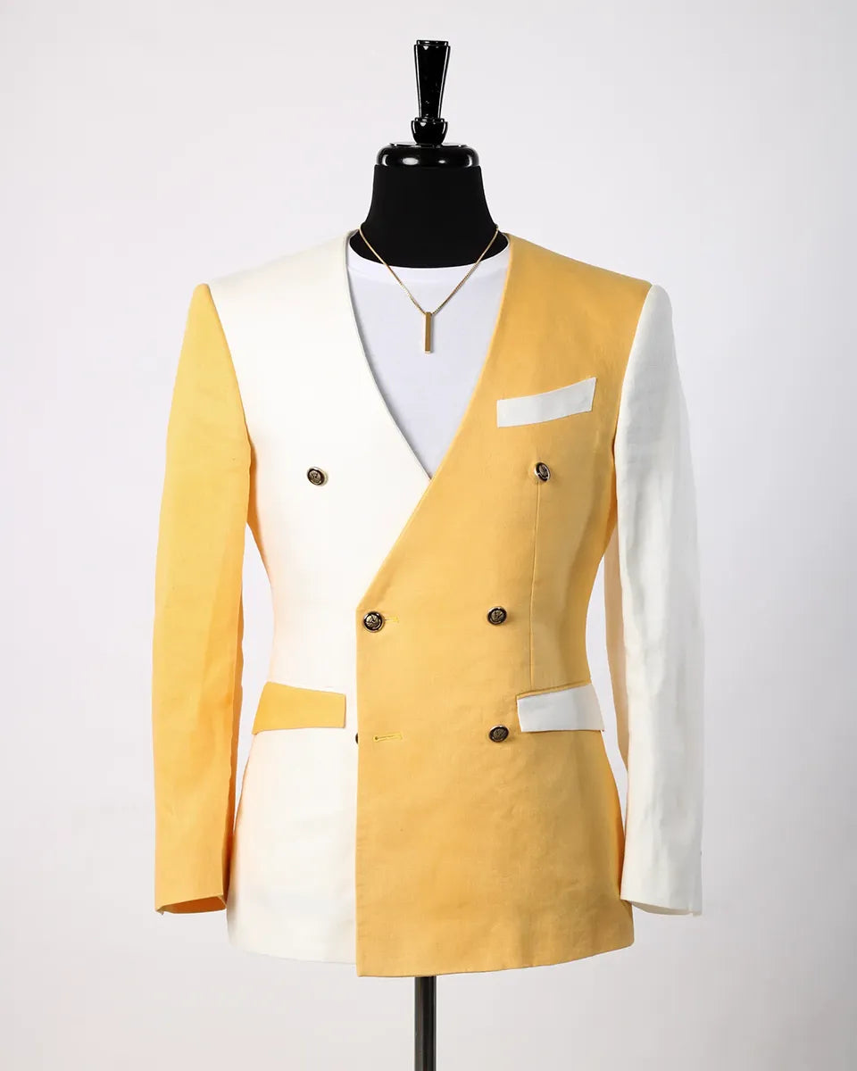 Linen Two-tone 2-piece Suit