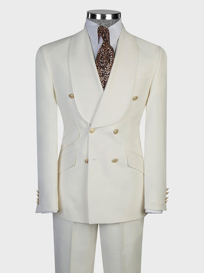 Double-breasted Shawl Lapel 2-piece Suit
