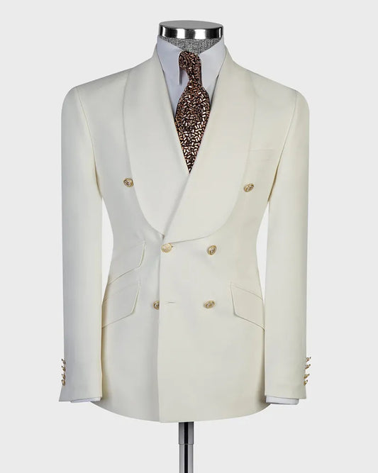 Double-breasted Shawl Lapel 2-piece Suit