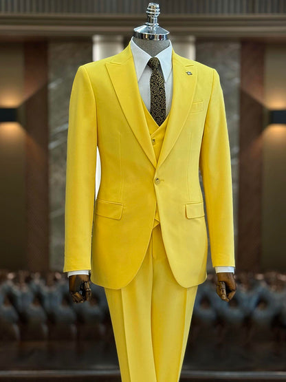 One-button Peak Lapel 3-piece Suit