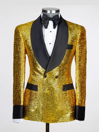 Yellow Belted 2-piece Blazer Tuxedo