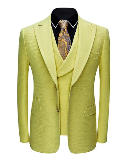 Yellow Single-breasted 3-piece Suit